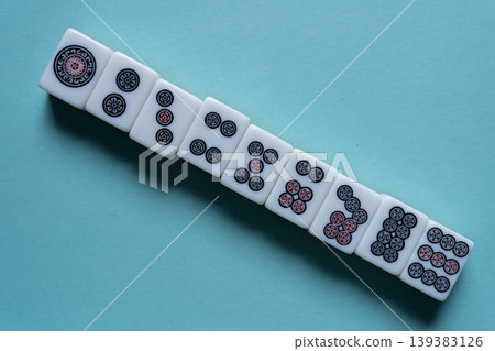 mahjong tiles lined up 139383126
