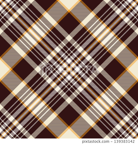 Detailed plaid pattern with rich brown, cream, and orange hues. Ideal for backgrounds, textiles, fashion design, or adding a touch of classic style to your project. Detailed plaid pattern with rich brown, cream, and orange hues. Ideal for backgrounds, textiles, fashion design, or adding a touch of classic style to your project. 139383142