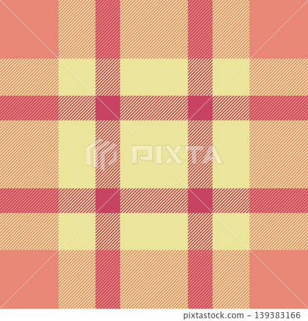 Backdrop pattern vector tartan, wide textile fabric plaid. Majestic background check texture seamless in red and yellow colors. Backdrop pattern vector tartan, wide textile fabric plaid. Majestic background check texture seamless in red and yellow colors. 139383166