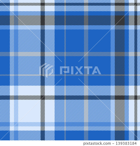 Hounds tooth check textile background, duvet cover fabric plaid texture. Blank seamless vector pattern tartan in blue and light colors. 139383184