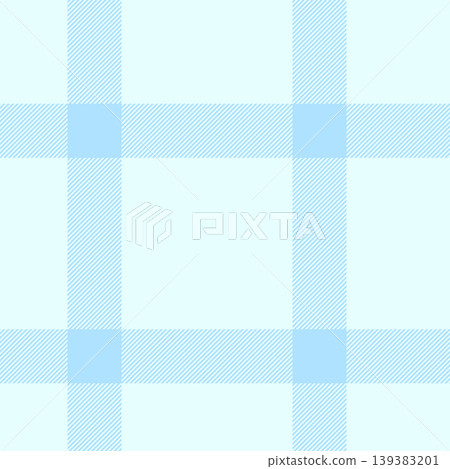 Composition tartan pattern plaid, finish check texture textile. 70s fabric vector background seamless in light and cyan colors. Composition tartan pattern plaid, finish check texture textile. 70s fabric vector background seamless in light and cyan colors. 139383201