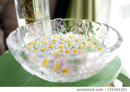 Flower petals floating in a vase Flower petals floating in a vase 139383262