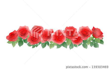 水彩風格的紅玫瑰花束插圖 水彩風格的紅玫瑰花束插圖 139383469