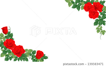 紅色玫瑰花框插圖 紅色玫瑰花框插圖 139383471