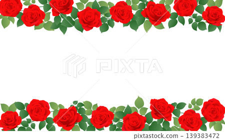 紅色玫瑰花框插圖 139383472