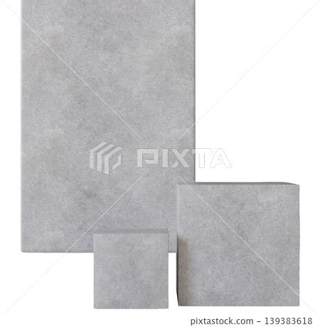 Two concrete podiums are shown in a cut out style on a clear background. The design is simple and the colors are neutral. This is a 3D render that highlights the podiums Two concrete podiums are shown in a cut out style on a clear background. The design is simple and the colors are neutral. This is a 3D render that highlights the podiums 139383618