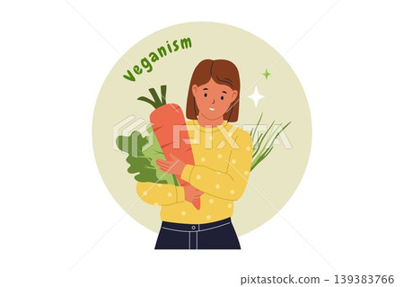 Illustration of Veganism Lifestyle and Plant Based Nutrition Illustration of Veganism Lifestyle and Plant Based Nutrition 139383766