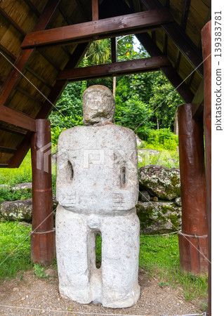 Ancient tiki statue at Te Lipona, Puamau, Hiva Oa, French Polynesia Ancient tiki statue at Te Lipona, Puamau, Hiva Oa, French Polynesia 139383781