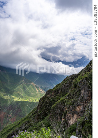 Lush green slopes of Colca Canyon, Peru Lush green slopes of Colca Canyon, Peru 139383794