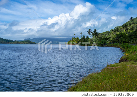 Coastline and Mountains on Tahaa Island, French Polynesia Coastline and Mountains on Tahaa Island, French Polynesia 139383809