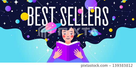 Book, Imagination, Dreams. Girl reading Book, Imagination, Dreams. Girl reading 139383812