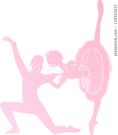 Ballet Pas de Deux: A pale pink gradient of colors as two ballerinas dance together. Ballet Pas de Deux: A pale pink gradient of colors as two ballerinas dance together. 139383815