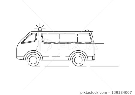 Emergency Medical Vehicle Outline Illustration Emergency Medical Vehicle Outline Illustration 139384007