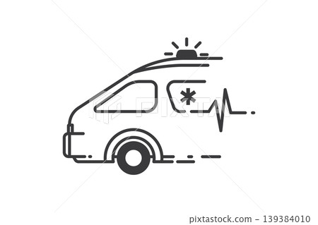 Emergency Medical Vehicle Outline Illustration 139384010
