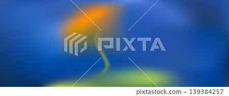 Soft blur sunflower gradient background. Gentle orange field floral on blue gradation summer background. Vector yellow smooth flower on dynamic water or sky backdrop. Plant blurred banner template 139384257