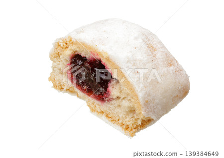 shortbread cookie with filling isolated on white background. shortbread cookie with filling isolated on white background. 139384649