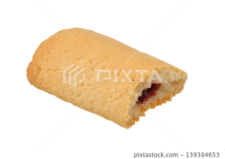 shortbread cookie with filling isolated on white background. shortbread cookie with filling isolated on white background. 139384653