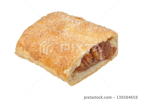 Puff pastry filled with jam isolated on white background Puff pastry filled with jam isolated on white background 139384658