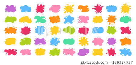 Paint splatters drips decorative abstract shapes frames uneven wavy edges set stains organic banners Paint splatters drips decorative abstract shapes frames uneven wavy edges set stains organic banners 139384737