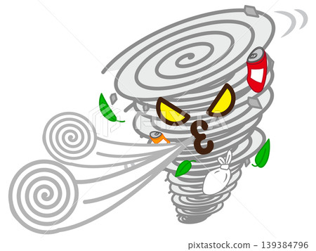 Illustration of a bad typhoon that causes wind Illustration of a bad typhoon that causes wind 139384796