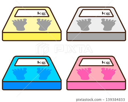 Bathroom scale illustration set 4 Bathroom scale illustration set 4 139384833