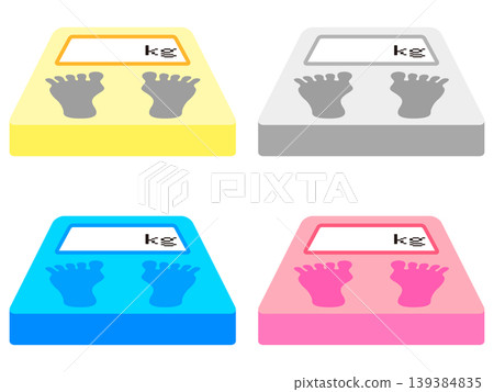 Bathroom scale illustration set 2 Bathroom scale illustration set 2 139384835