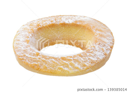 shortbread cookie isolated on white background. Top view. Flat lay shortbread cookie isolated on white background. Top view. Flat lay 139385014