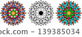 Ornamental round lace in color. 139385034