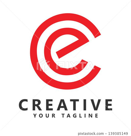 Minimalist Logo Icon with Creative Letter E Emblem 139385149