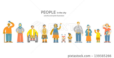 Diverse people with smiles: Stylish and colorful illustrations Diverse people with smiles: Stylish and colorful illustrations 139385266