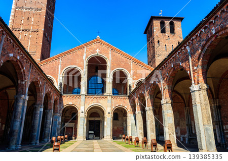 Basilica of Sant'Ambrogio in Milan, Italy Basilica of Sant'Ambrogio in Milan, Italy 139385335