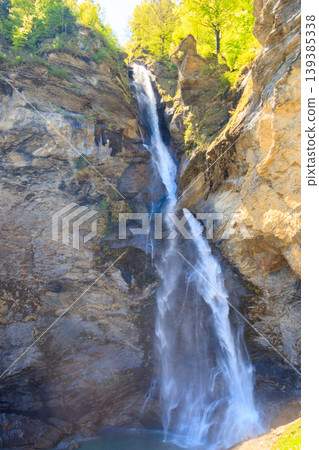 View of Reichenbach Falls in Bernese Oberland region of Switzerland View of Reichenbach Falls in Bernese Oberland region of Switzerland 139385338