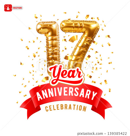 17th Year Anniversary Celebration Template 139385422