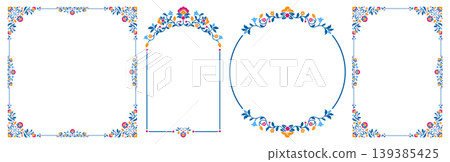 Elegant Frames With Floral Motifs And Swirls Elegant Frames With Floral Motifs And Swirls 139385425