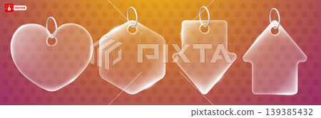 Price Tag Set With Glassmorphism Effect 139385432