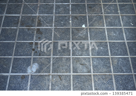 Dirty entrance tiles before cleaning Dirty entrance tiles before cleaning 139385471
