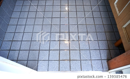 Clean entrance tiles after cleaning Clean entrance tiles after cleaning 139385476