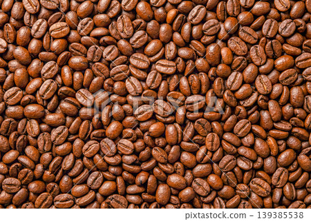 Background material of laid out coffee beans Background material of laid out coffee beans 139385538