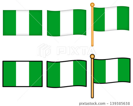 Nigerian flag illustration set 2 Nigerian flag illustration set 2 139385638