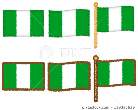 Nigerian flag illustration set Nigerian flag illustration set 139385639