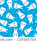 Vector seamless pattern with healthy and sick teeth on a blue background 139385705