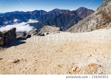 Shiramine Sanzan as seen from Houou Sanzan and Sunaharai-dake in the Southern Alps. Shiramine Sanzan as seen from Houou Sanzan and Sunaharai-dake in the Southern Alps. 139385853