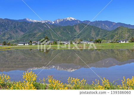 Azumino: Springtime countryside and the Northern Alps Azumino: Springtime countryside and the Northern Alps 139386060