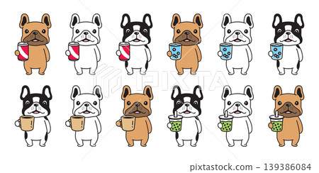 french bulldog dog vector cartoon character drink coffee boba milk tea soda can ice water icon puppy pet doodle animal symbol illustration isolated design french bulldog dog vector cartoon character drink coffee boba milk tea soda can ice water icon puppy pet doodle animal symbol illustration isolated design 139386084