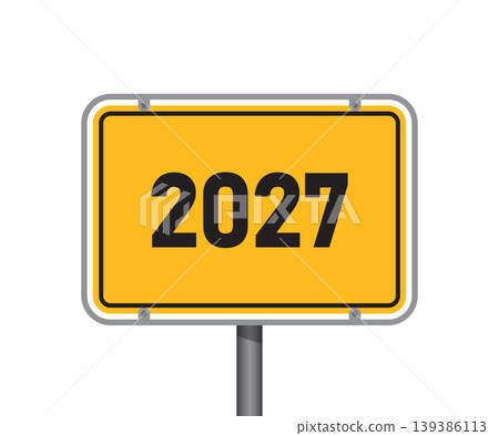 yellow traffic sign 2027 isolated vector illustration 139386113