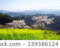 Nagano City, Nakajo Miyamasato, Alps Observation Plaza Yume no Eki: A beautiful display of rapeseed blossoms and cherry blossoms. 139386124
