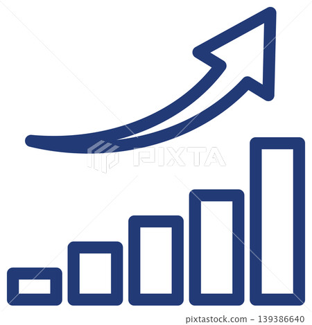 Graph icon, blue indigo, simple, business, transparent, vector material. 139386640