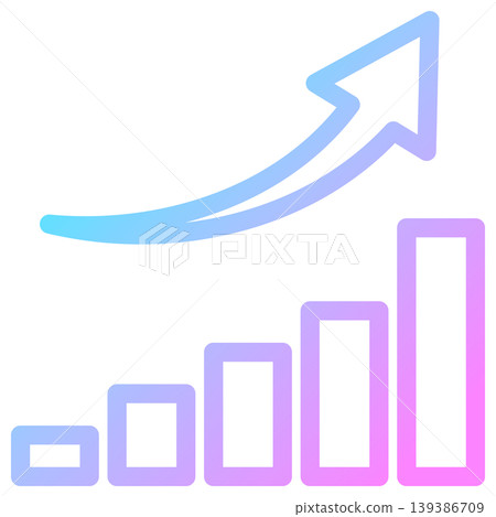 Graph icon, rainbow colors, neon, gradient, transparent, vector material. Graph icon, rainbow colors, neon, gradient, transparent, vector material. 139386709