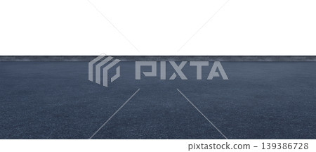 3d rendering asphalt road pavement floor with white background 139386728