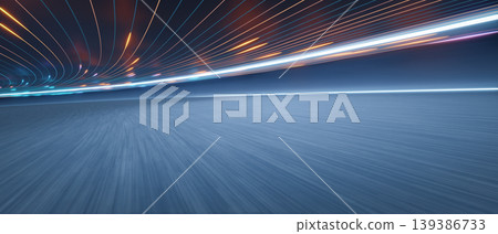 3d Abstract light trails creating high speed futuristic motion 139386733
